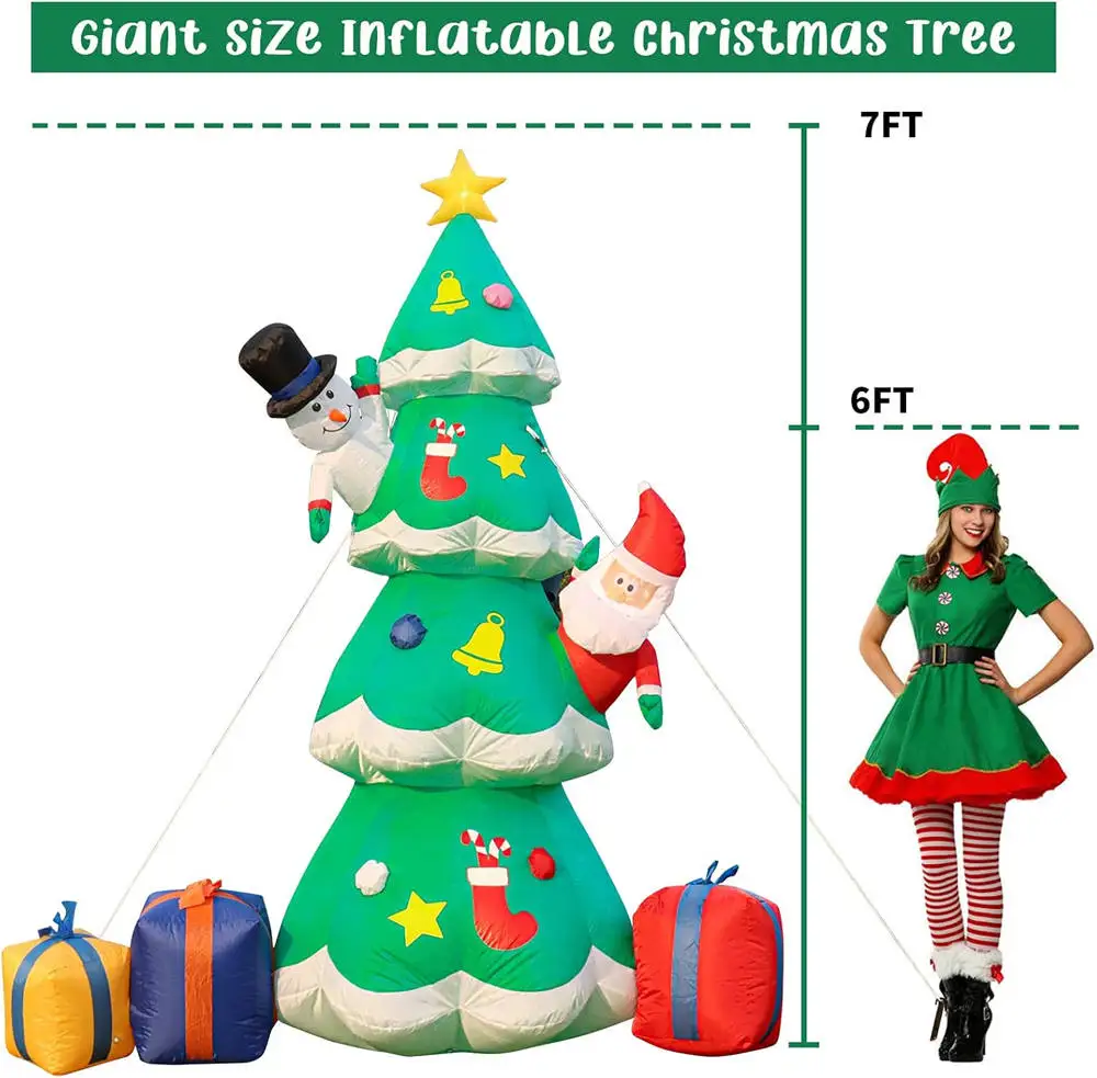 7FT Light Up Christmas Inflata - đánh giá và giá Christmas Tree Artificial