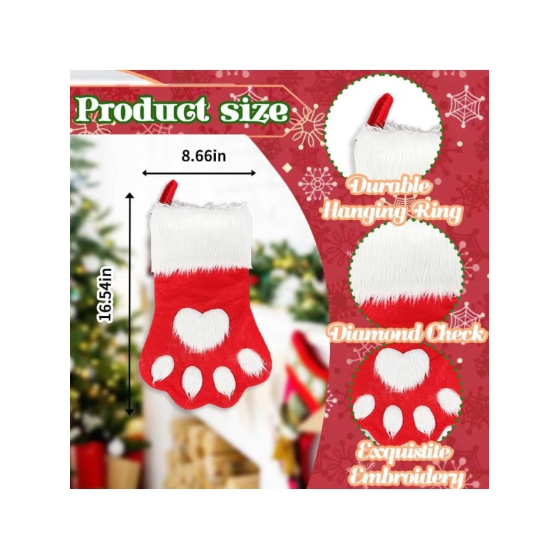 Winter Plush Dog Paw Christmas - đánh giá và giá Christmas Stocking Hanging