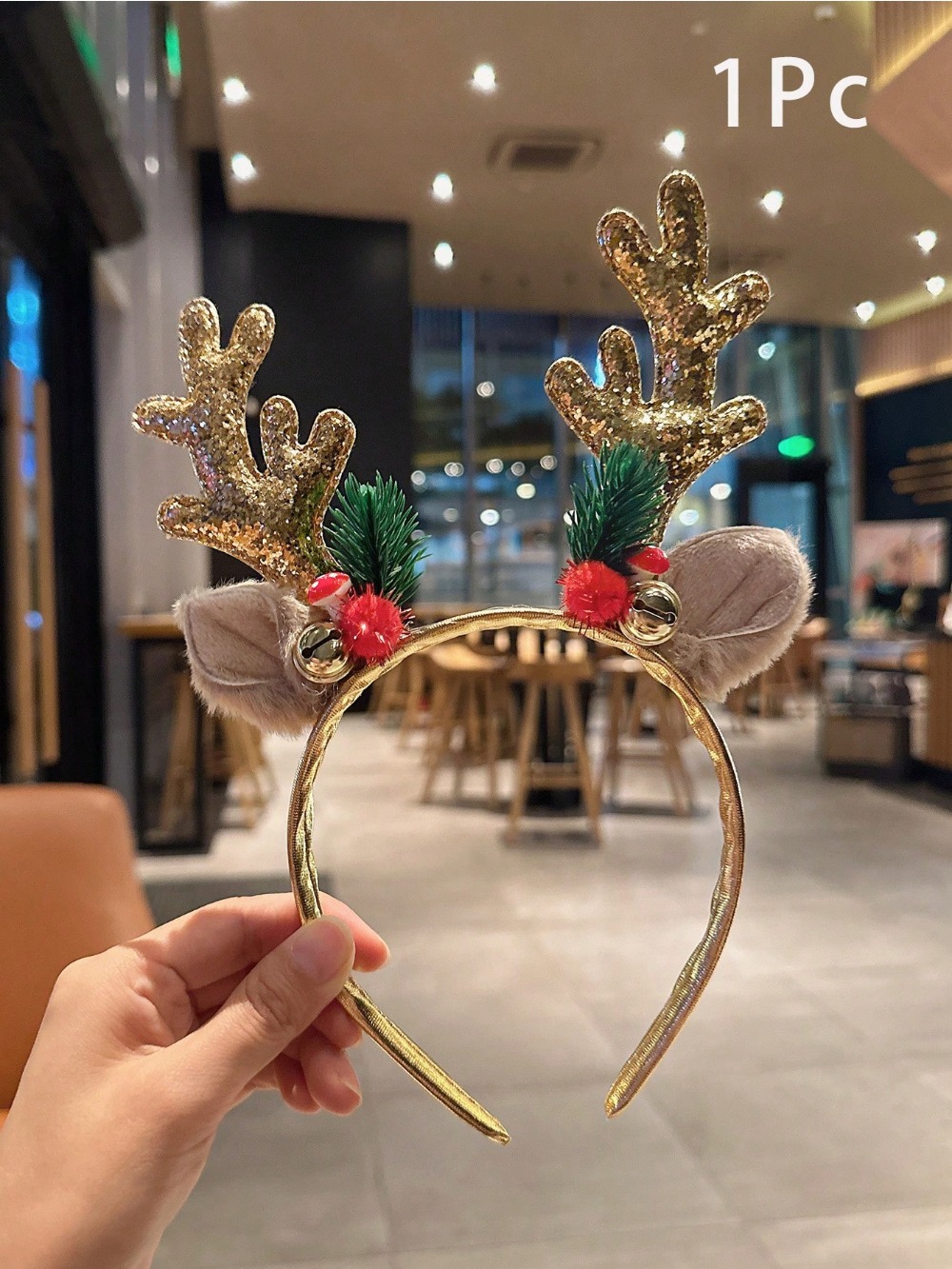 1pc Gold Sequin Mushroom Chris - đánh giá và giá Reindeer Antlers Headband