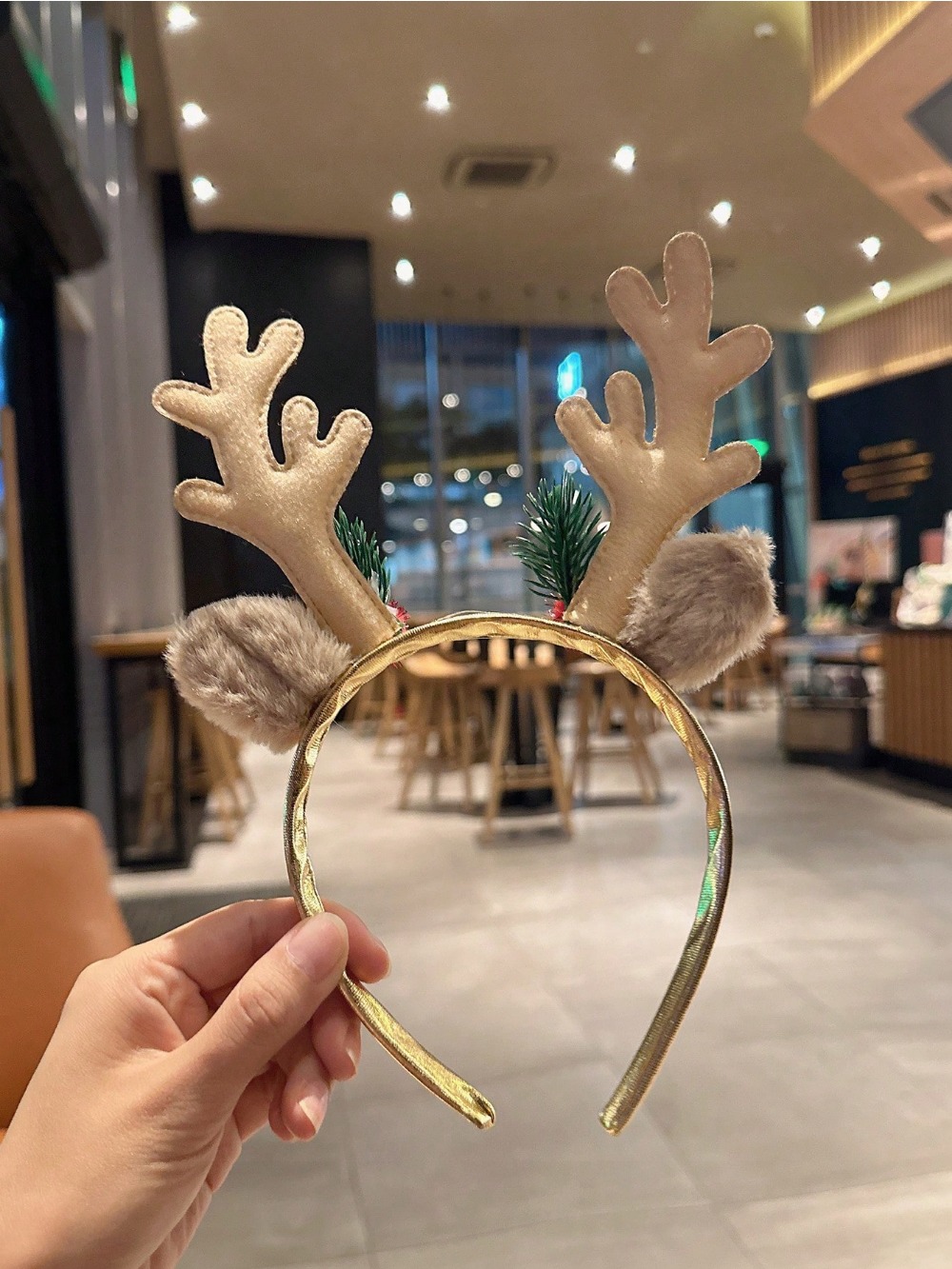 1pc Gold Sequin Mushroom Chris - đánh giá và giá Reindeer Antlers Headband